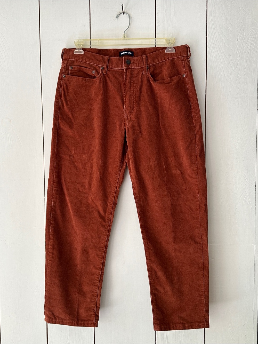 Lands’ End Traditional Fit Corduroy Pants 34x28 Rust